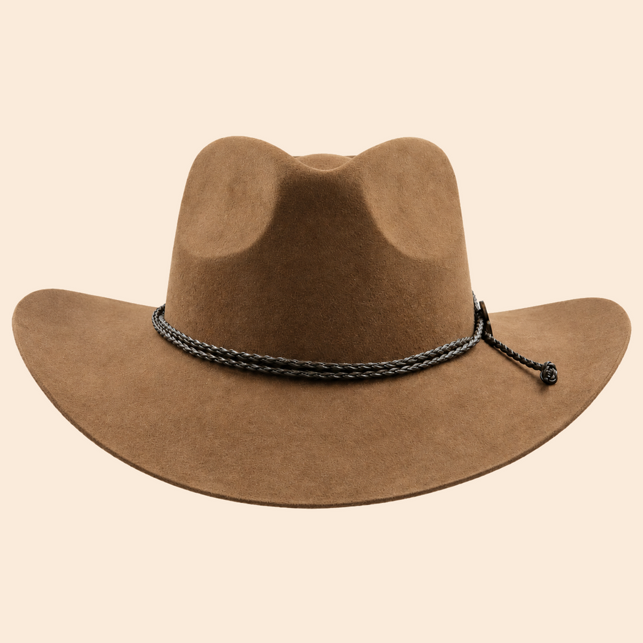 Sombrero La Nutria Hunter marrón de ala ancha y copa moldeada