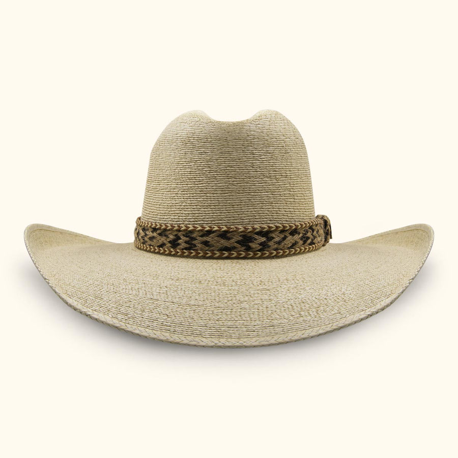 Sombrero San Palmo Superbull visto de frente, con copa alta y ala ancha curvada