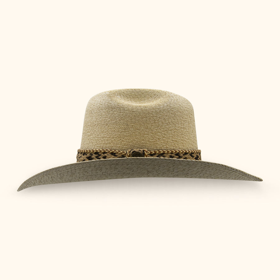 Sombrero San Palmo Superbull de perfil, con copa alta y ala ancha levantada